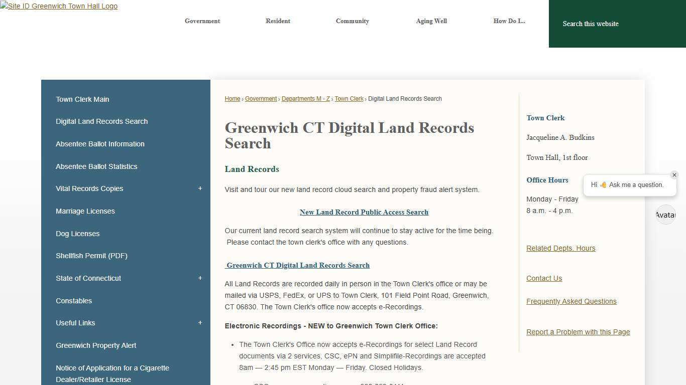 Greenwich CT Digital Land Records Search | Greenwich, CT