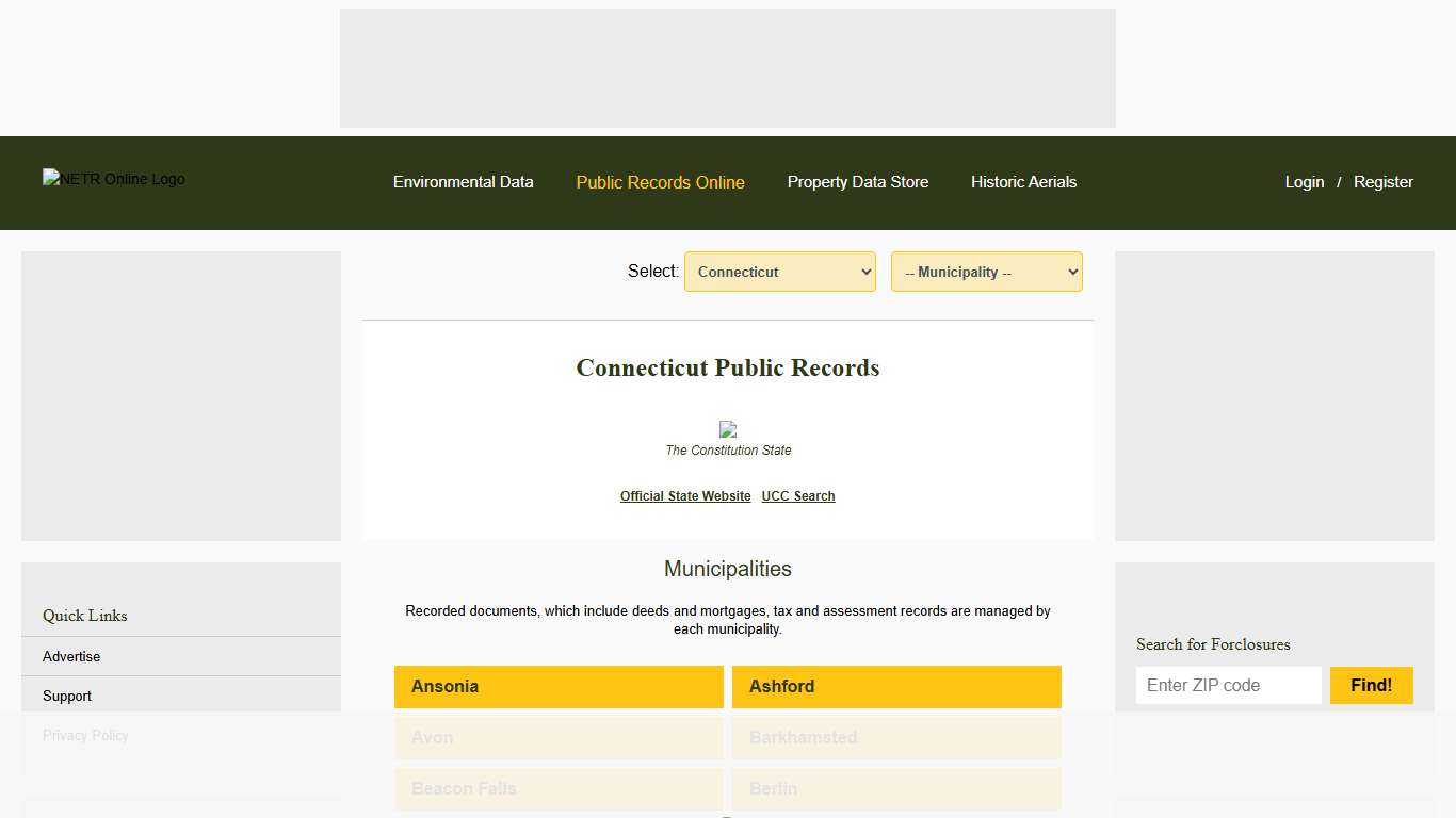 Connecticut Public Records Online Directory